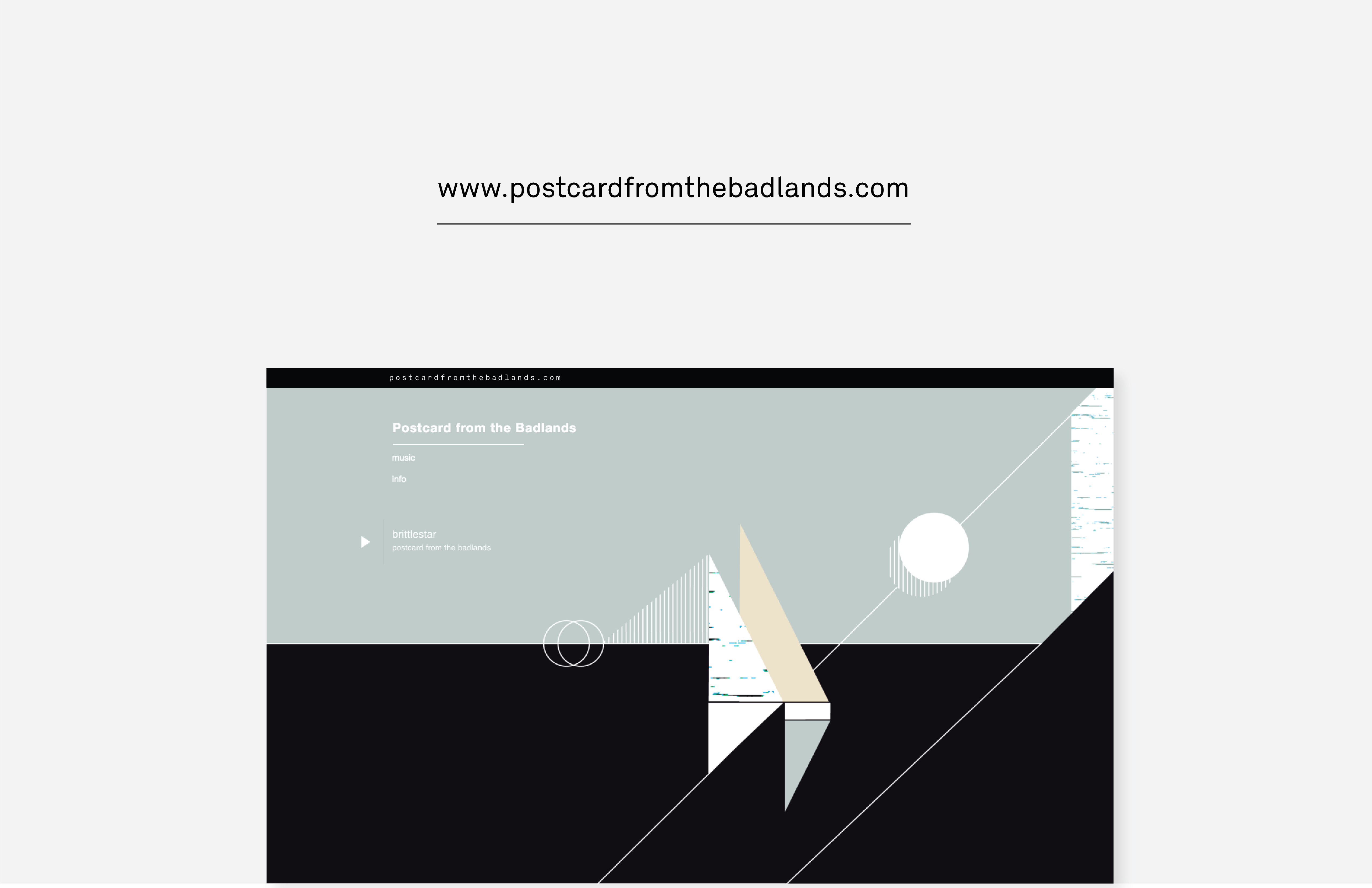 The website design for Postcard from the Badlands utilizes the idea of an audio tale filled with conflict, hope and resolution