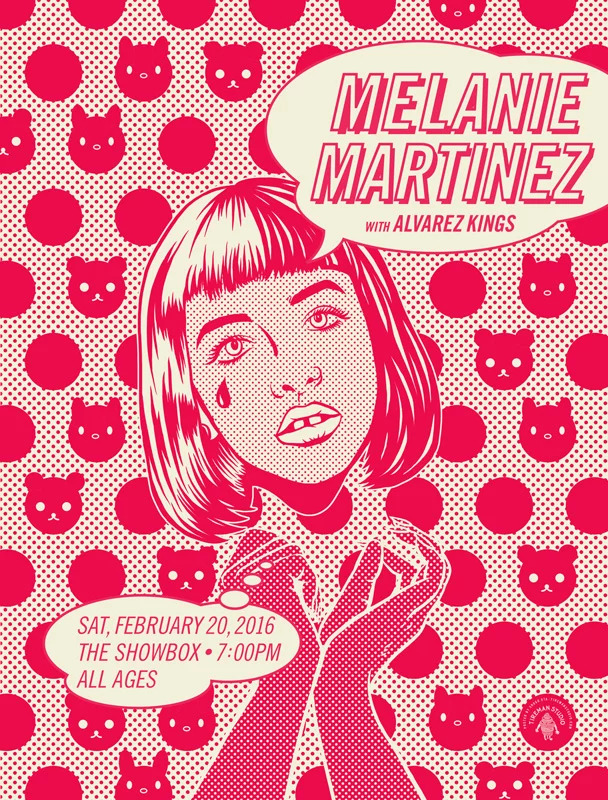 pink halftone Melanie Martinez concert poster